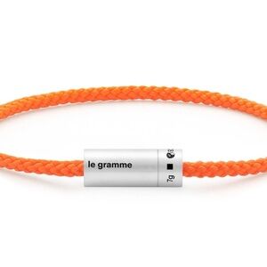 🆕 Le Gramme x Orlebar Brown 7G Orange Nato And Sterling Brushed Clasp Bracelet